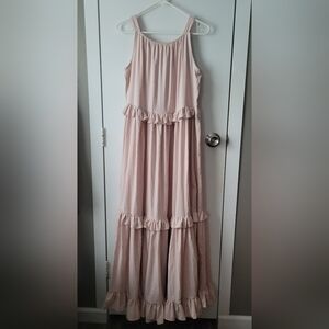 Pink Ruffle Maxi Dress